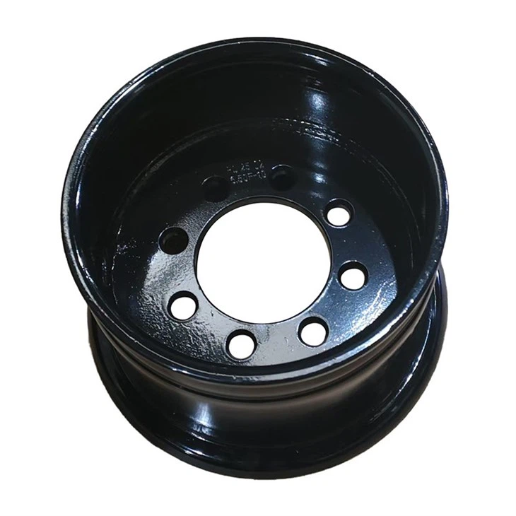 Black Painting 5.00F-10 Forklift Truck 4PC Wheel Rim For Assembling 6.5-10 Tyre